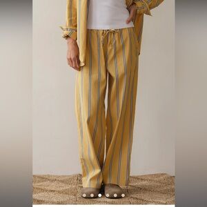Donni The Stripe Pop Drawstring Pants - Yellow